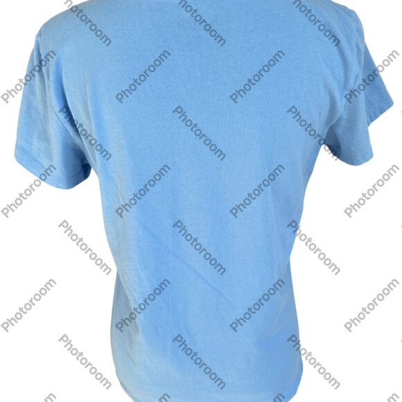 Life Is Good Medium Blue Flowers Short Sleeve Tee Shirt - Picture 4 of 5